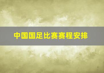 中国国足比赛赛程安排