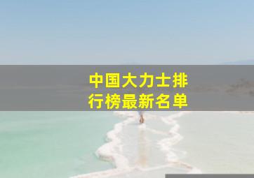 中国大力士排行榜最新名单