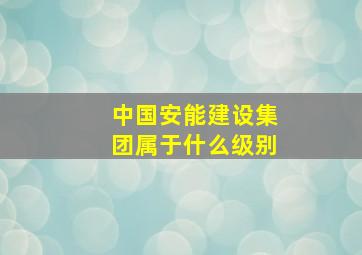 中国安能建设集团属于什么级别