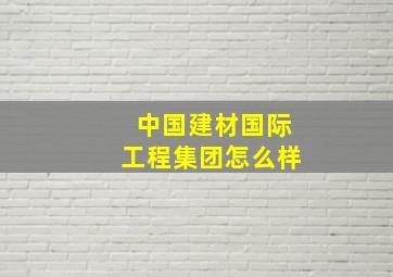 中国建材国际工程集团怎么样