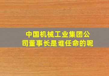 中国机械工业集团公司董事长是谁任命的呢