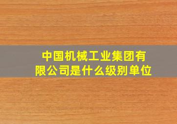 中国机械工业集团有限公司是什么级别单位