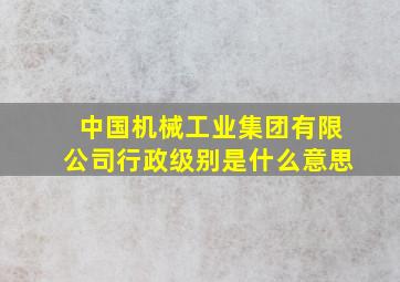 中国机械工业集团有限公司行政级别是什么意思