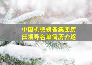 中国机械装备集团历任领导名单简历介绍