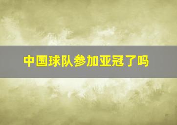 中国球队参加亚冠了吗