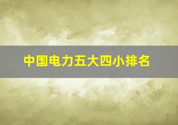 中国电力五大四小排名