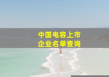 中国电容上市企业名单查询