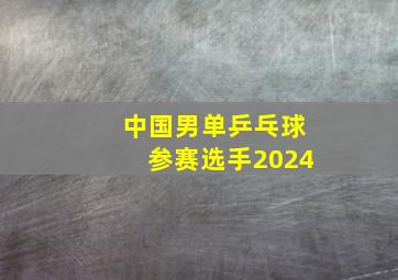 中国男单乒乓球参赛选手2024