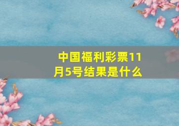 中国福利彩票11月5号结果是什么