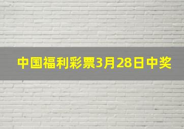 中国福利彩票3月28日中奖