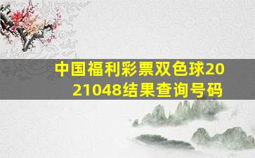 中国福利彩票双色球2021048结果查询号码