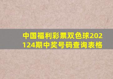 中国福利彩票双色球202124期中奖号码查询表格