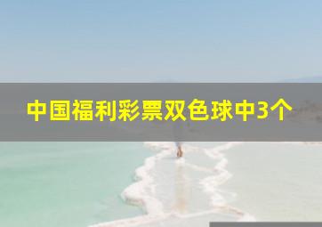 中国福利彩票双色球中3个