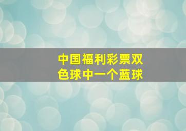 中国福利彩票双色球中一个蓝球