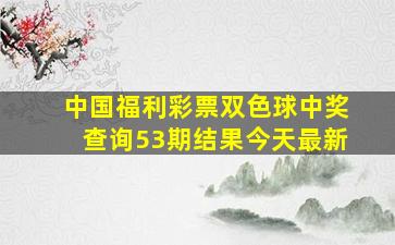 中国福利彩票双色球中奖查询53期结果今天最新