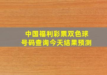 中国福利彩票双色球号码查询今天结果预测