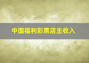 中国福利彩票店主收入