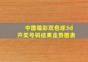 中国福彩双色球3d开奖号码结果走势图表