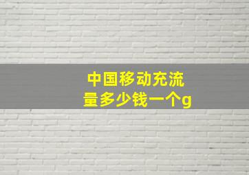 中国移动充流量多少钱一个g