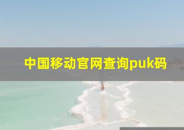 中国移动官网查询puk码