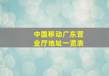 中国移动广东营业厅地址一览表