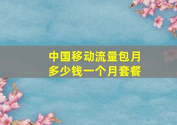 中国移动流量包月多少钱一个月套餐