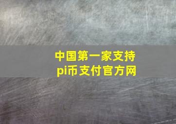 中国第一家支持pi币支付官方网