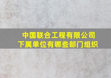 中国联合工程有限公司下属单位有哪些部门组织