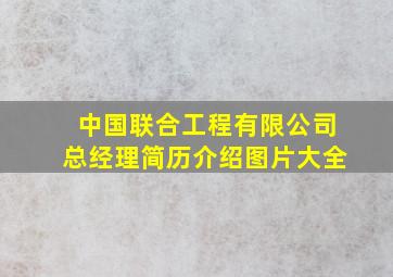 中国联合工程有限公司总经理简历介绍图片大全