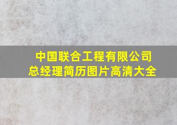 中国联合工程有限公司总经理简历图片高清大全