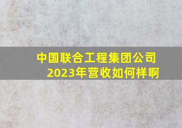 中国联合工程集团公司2023年营收如何样啊