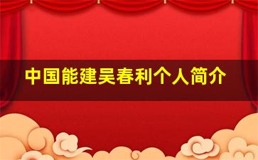 中国能建吴春利个人简介