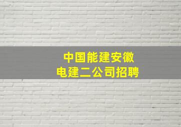 中国能建安徽电建二公司招聘