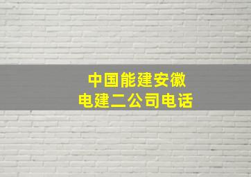 中国能建安徽电建二公司电话