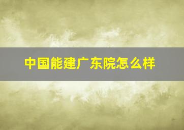 中国能建广东院怎么样