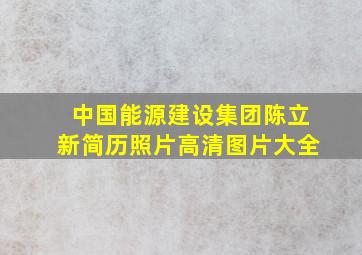 中国能源建设集团陈立新简历照片高清图片大全