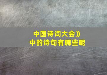 中国诗词大会》中的诗句有哪些呢