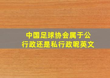 中国足球协会属于公行政还是私行政呢英文