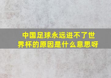 中国足球永远进不了世界杯的原因是什么意思呀