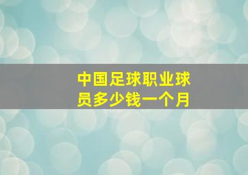 中国足球职业球员多少钱一个月