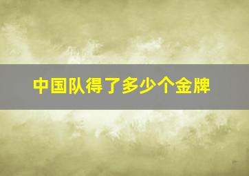 中国队得了多少个金牌