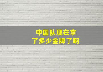 中国队现在拿了多少金牌了啊