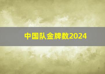 中国队金牌数2024