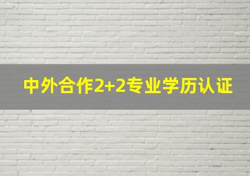 中外合作2+2专业学历认证