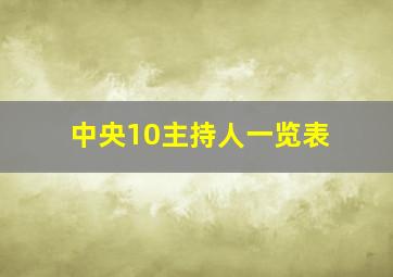 中央10主持人一览表