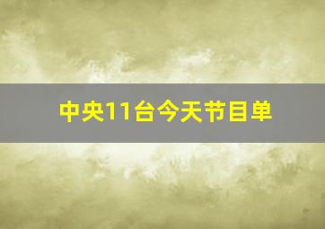 中央11台今天节目单