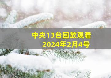 中央13台回放观看2024年2月4号