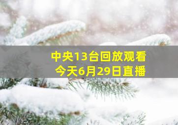 中央13台回放观看今天6月29日直播