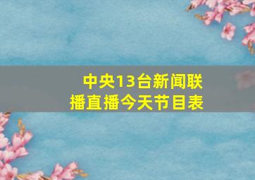 中央13台新闻联播直播今天节目表