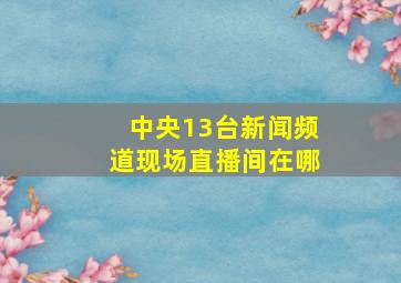 中央13台新闻频道现场直播间在哪